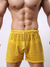 Men's Openwork Drawstring Shorts