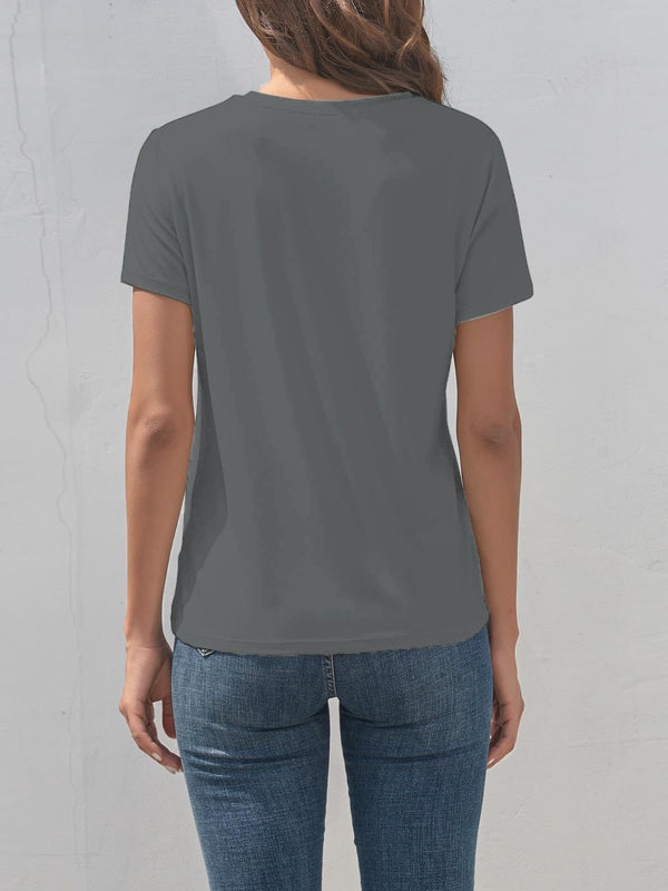 Heart Round Neck Short Sleeve T-Shirt-Teresa's Fashionista LLC