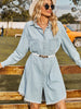 Button Up Collared Neck Raw Hem Denim Dress-Teresa's Fashionista LLC