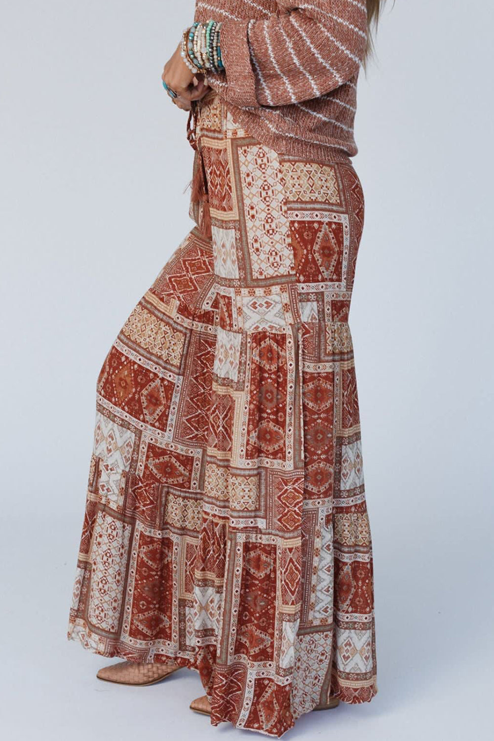 Geometric High Waist Wide Leg Pants-Teresa&#39;s Fashionista LLC