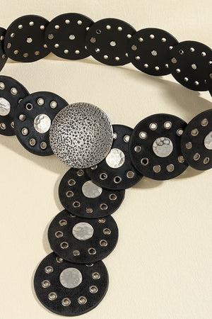 Round Shape PU Leather Belt-Teresa's Fashionista LLC