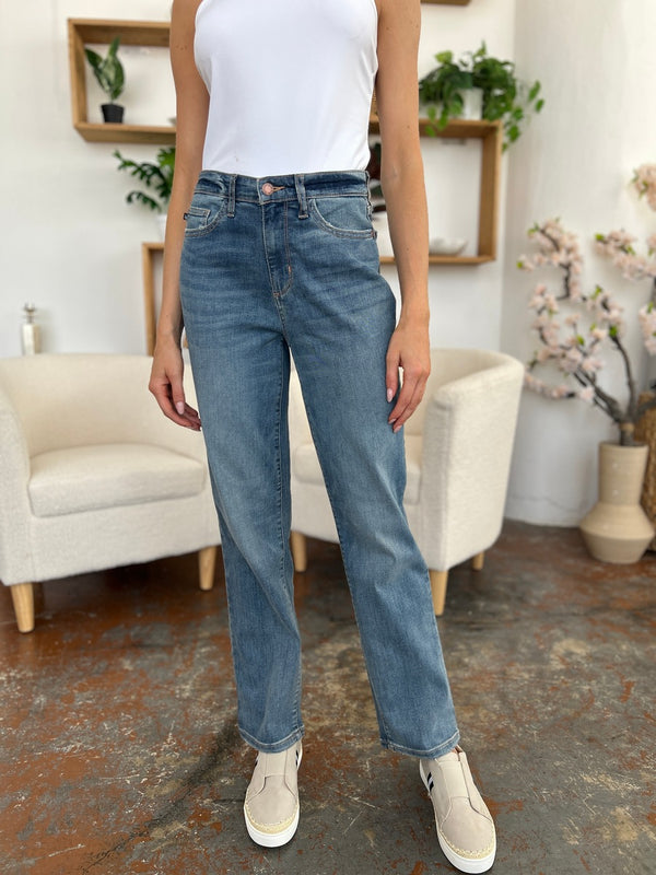 Judy Blue Full Size High Waist Straight Jeans - Teresa's Fashionista LLC