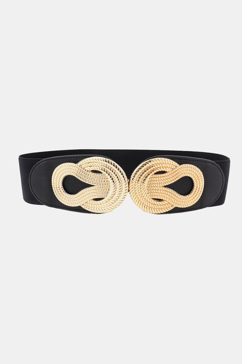 Twisted Alloy Buckle Wide Belt-Teresa's Fashionista LLC