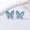 Alloy Inlaid Rhinestone Butterfly Earrings-Teresa's Fashionista LLC