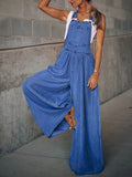Wide Leg Denim Overalls - Teresa's Fashionista LLC
