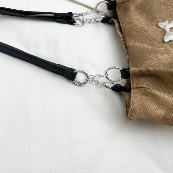Bow Polyester Medium Tote Bag-Teresa's Fashionista LLC