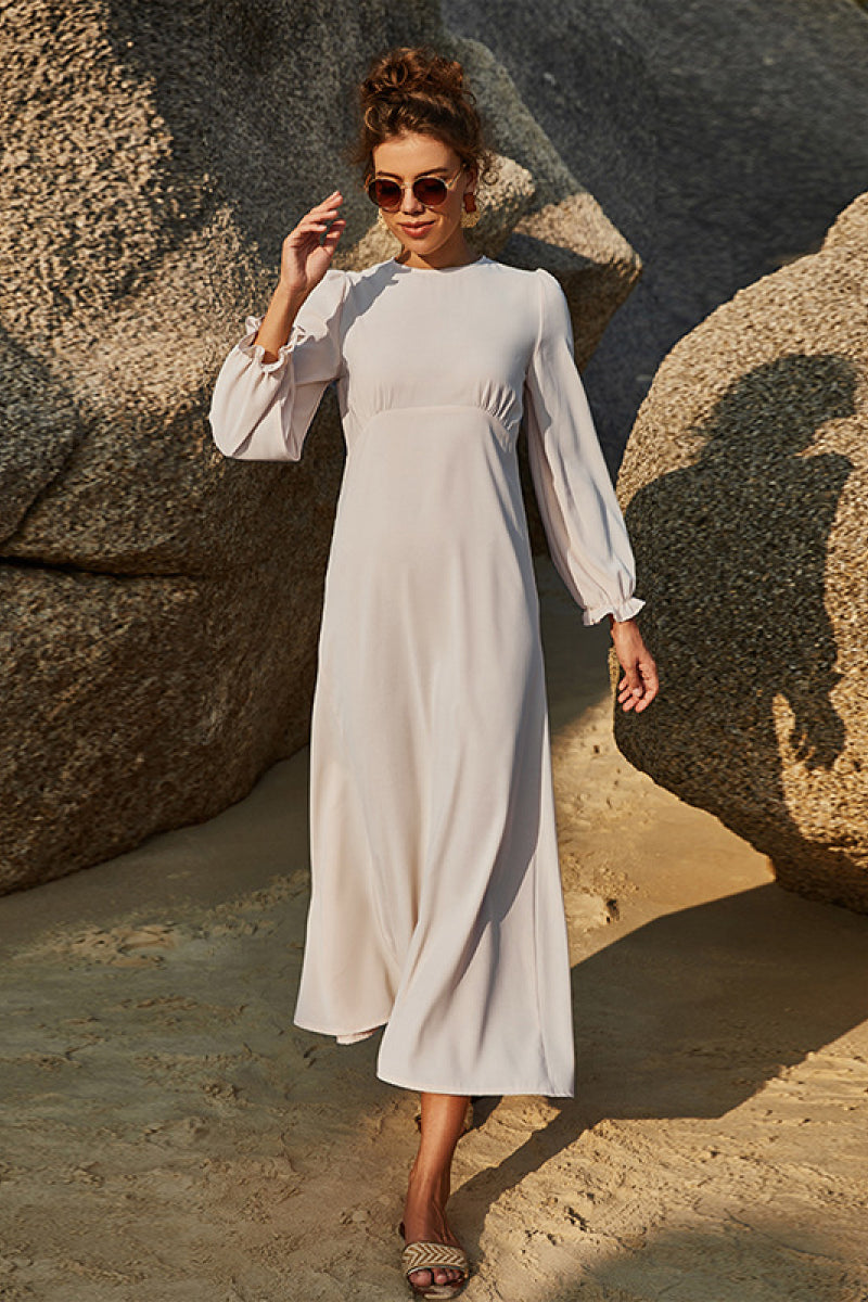 Puff Sleeve Flounce Dress-Teresa&#39;s Fashionista LLC