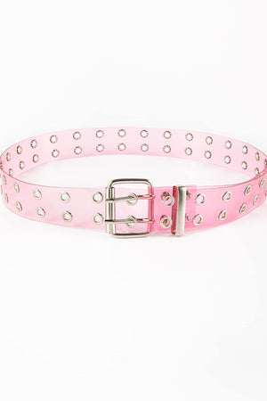 Double Row Grommet PVC Belt-Teresa's Fashionista LLC