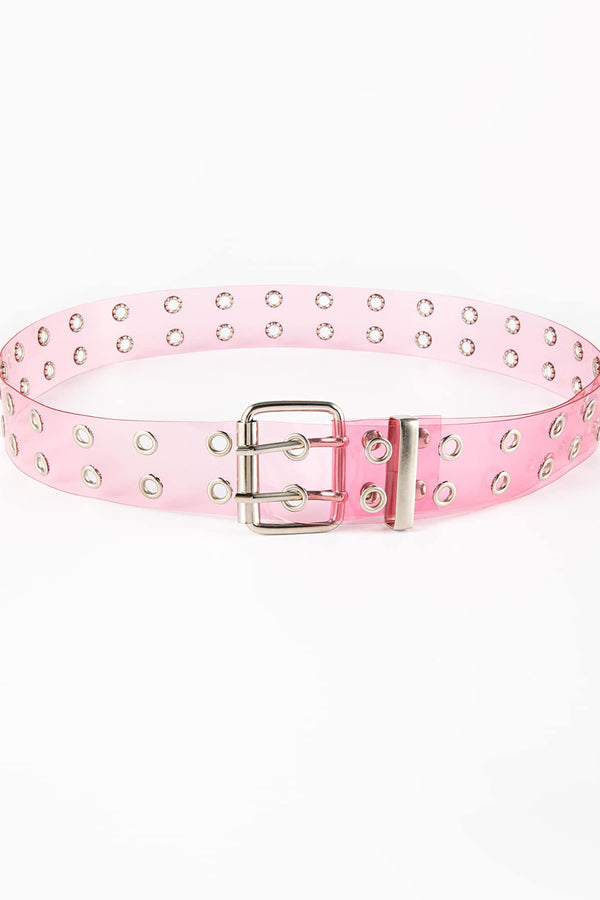 Double Row Grommet PVC Belt-Teresa's Fashionista LLC