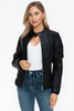 Snobbish Faux Leather Biker Jacket with Side Zip Pockets - Teresa's Fashionista LLC
