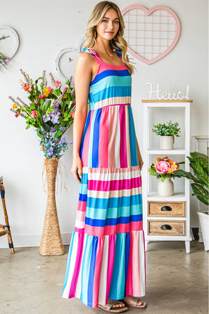 Striped Sleeveless Maxi Dress-Teresa's Fashionista LLC