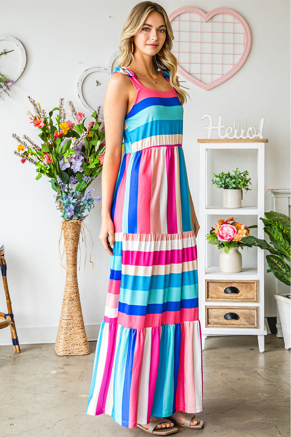 Striped Sleeveless Maxi Dress-Teresa's Fashionista LLC