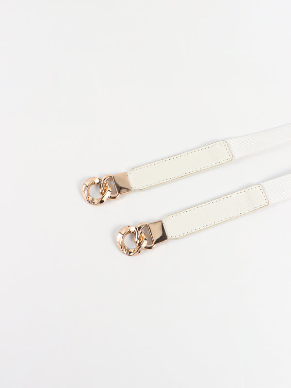 Zinc Alloy Buckle Elastic PU Belt-Teresa's Fashionista LLC