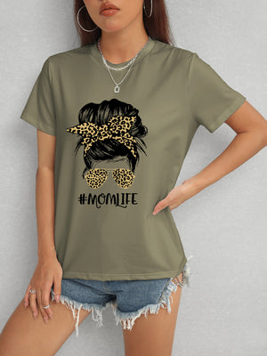 MOMLIFE Round Neck Short Sleeve T-Shirt-Teresa's Fashionista LLC