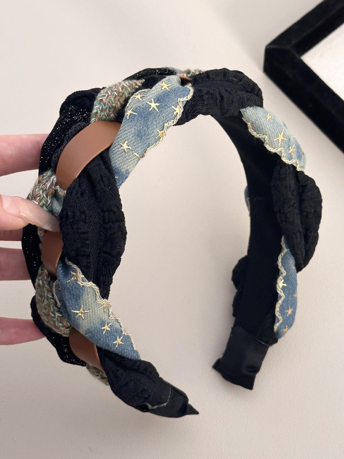 Denim Braided Wide Headband - Teresa's Fashionista LLC
