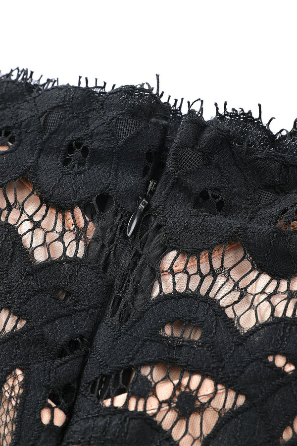 Off-Shoulder Long Sleeve Lace Dress-Teresa's Fashionista LLC
