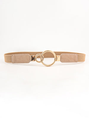 Double Ring Buckle Elastic PU Belt-Teresa's Fashionista LLC