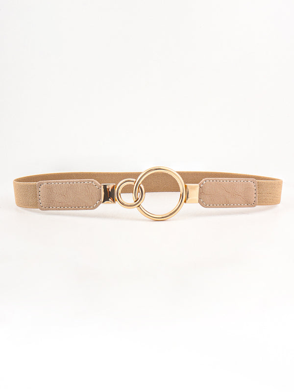 Double Ring Buckle Elastic PU Belt-Teresa's Fashionista LLC
