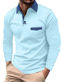 Men's Full Size Collared Neck Long Sleeve Polo Plus Size