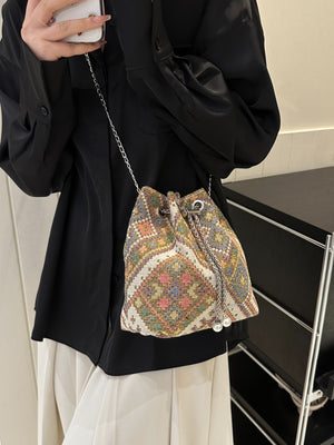 Printed Chain Bucket Bag-Teresa's Fashionista LLC