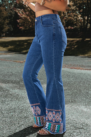 Embroidered Bootcut Jeans-Teresa's Fashionista LLC