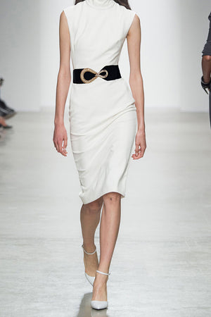 Ribbed Alloy Buckle Elastic Belt-Teresa's Fashionista LLC