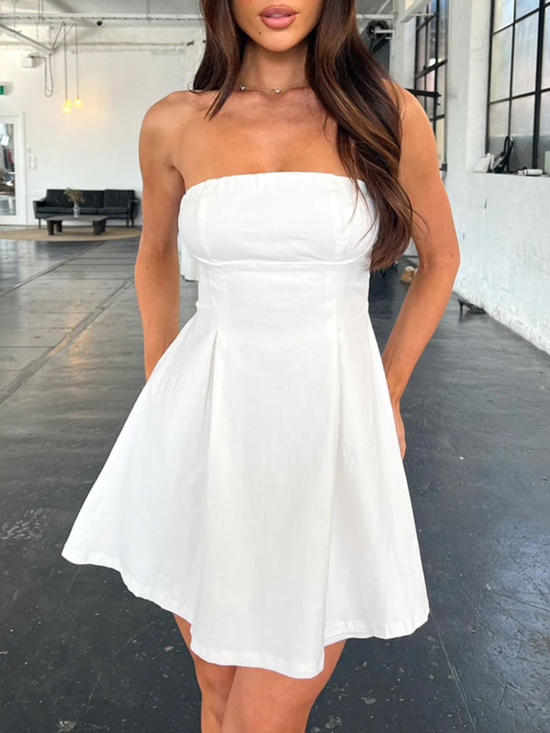 Devine Bow Back Tube Mini Dress - Teresa's Fashionista LLC
