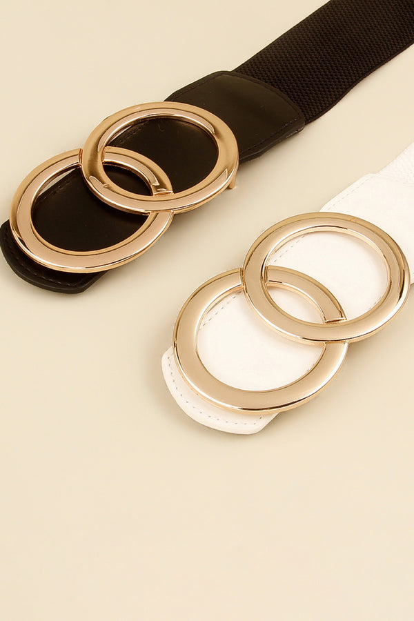 Zinc Alloy Buckle Elastic PU Belt-Teresa's Fashionista LLC