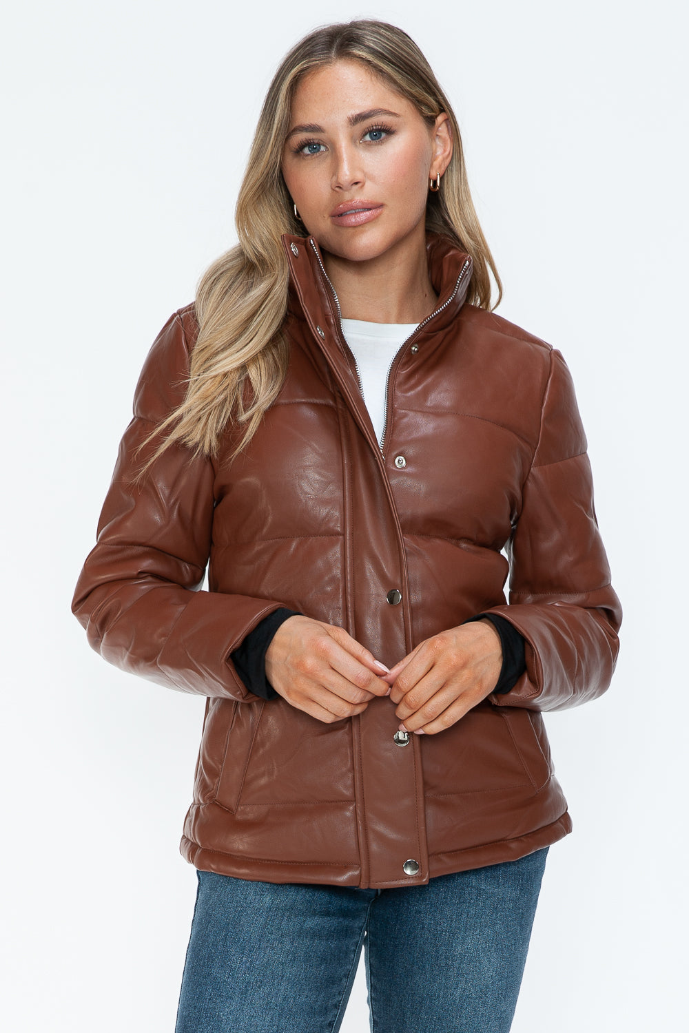 YMI Pocketed Zip Up Turtleneck Puffer Jacket - Teresa's Fashionista LLC
