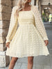 Swiss Dot Smocked Flounce Sleeve Dress - Teresa's Fashionista LLC