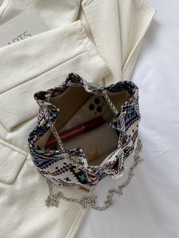 Printed Chain Bucket Bag-Teresa's Fashionista LLC
