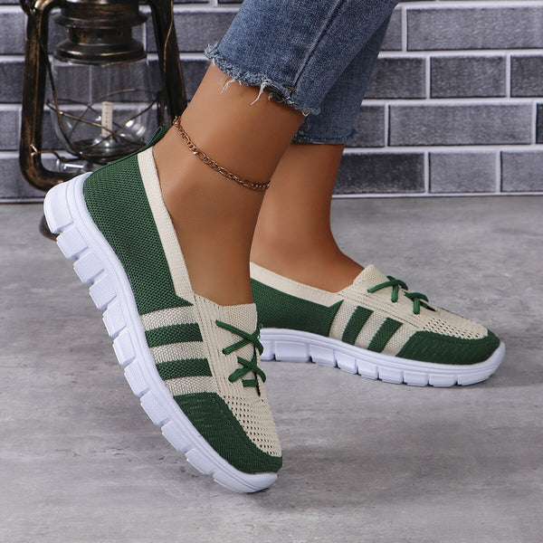 Mesh Contrast Flat Slip-Ons-Teresa's Fashionista LLC