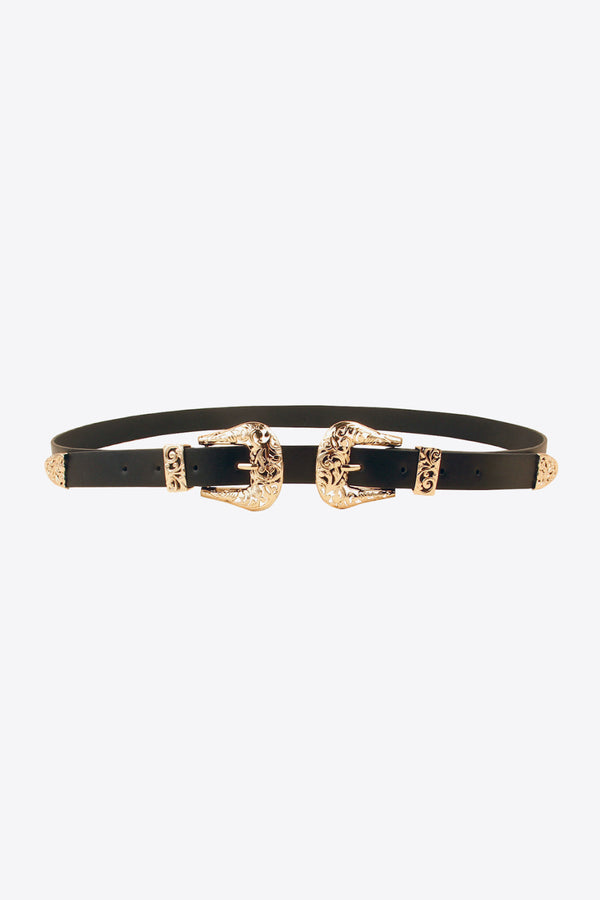 Double Buckle PU Leather Belt-Teresa's Fashionista LLC