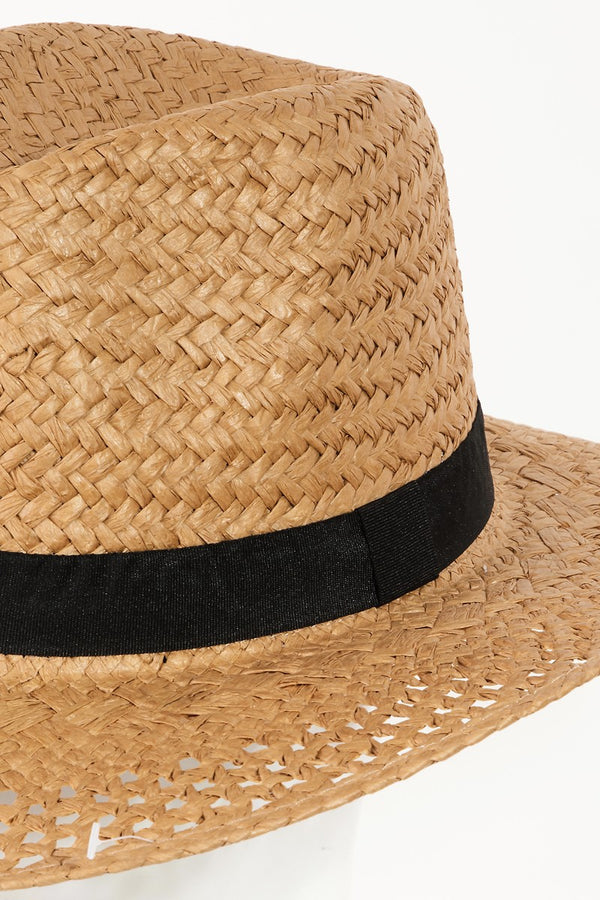 Fame Basket Weave Straw Sun Hat-Teresa's Fashionista LLC