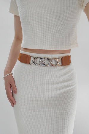Chain Detail Elastic Belt-Teresa's Fashionista LLC