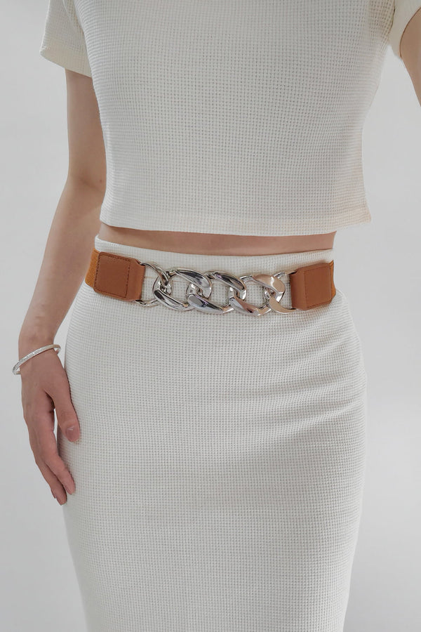 Chain Detail Elastic Belt-Teresa's Fashionista LLC
