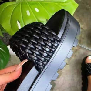 PU Leather Open Toe Platform Sandals-Teresa's Fashionista LLC