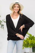Celeste Full Size Contrast Round Neck Top with Two Layer Detail - Teresa's Fashionista LLC