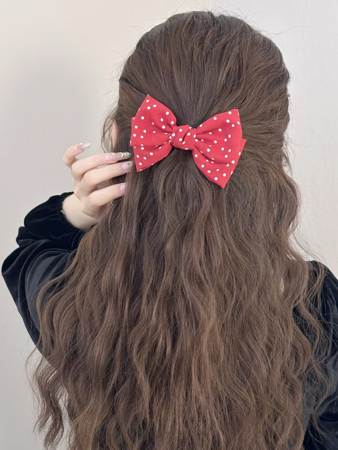 2-Piece Polka Dot Bow Hair Clip - Teresa's Fashionista LLC