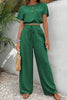 Round Neck Short Sleeve Top and Pants Set-Teresa's Fashionista LLC