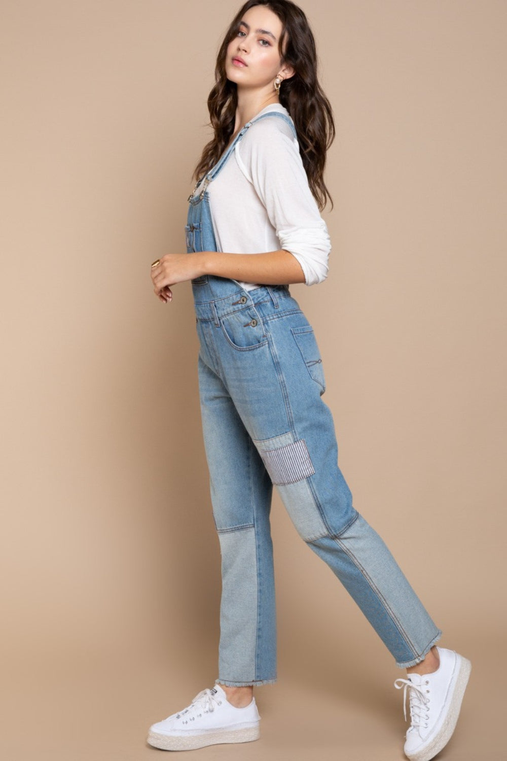 POL Front Chest Zipper Slim Leg Denim Overalls - Teresa's Fashionista LLC