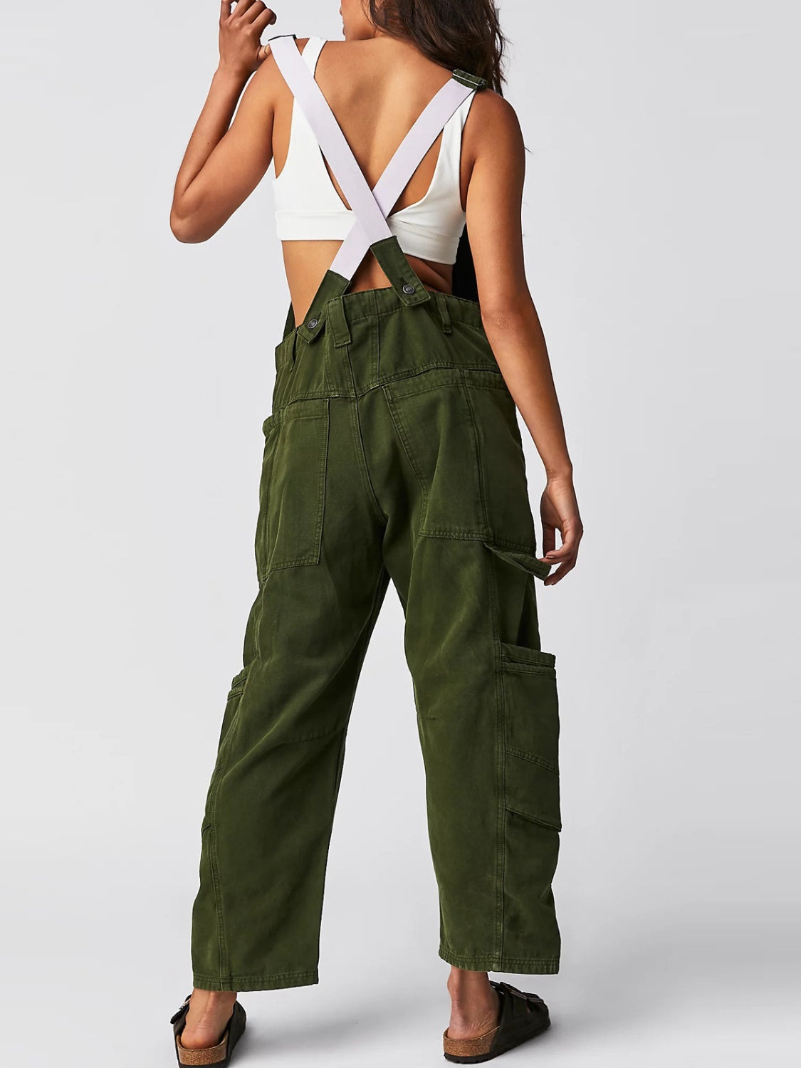 Pocketed Wide Strap Denim Overalls - Teresa's Fashionista LLC