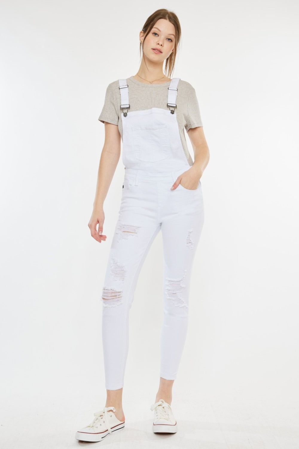 Kancan Distressed Skinny Denim Overalls - Teresa's Fashionista LLC