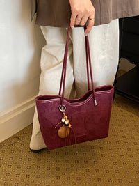 Solid Suede Shoulder Bag