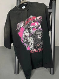 Men's Distressed Detail Round Neck Graphic T-Shirt