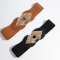 Alloy Leaf Buckle Elastic Belt-Teresa's Fashionista LLC