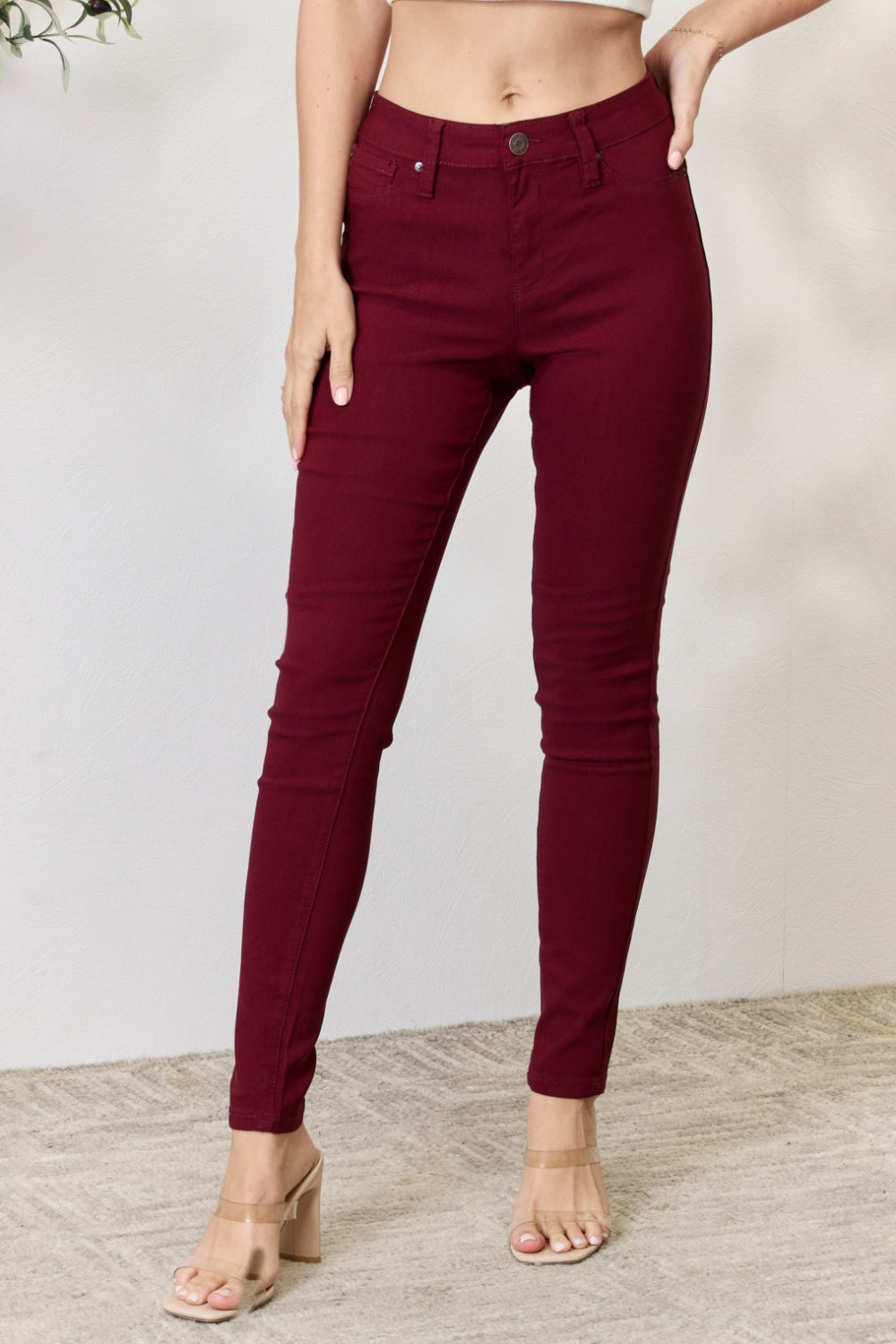 YMI Jeanswear Hyperstretch Mid-Rise Skinny Jeans-Teresa's Fashionista LLC