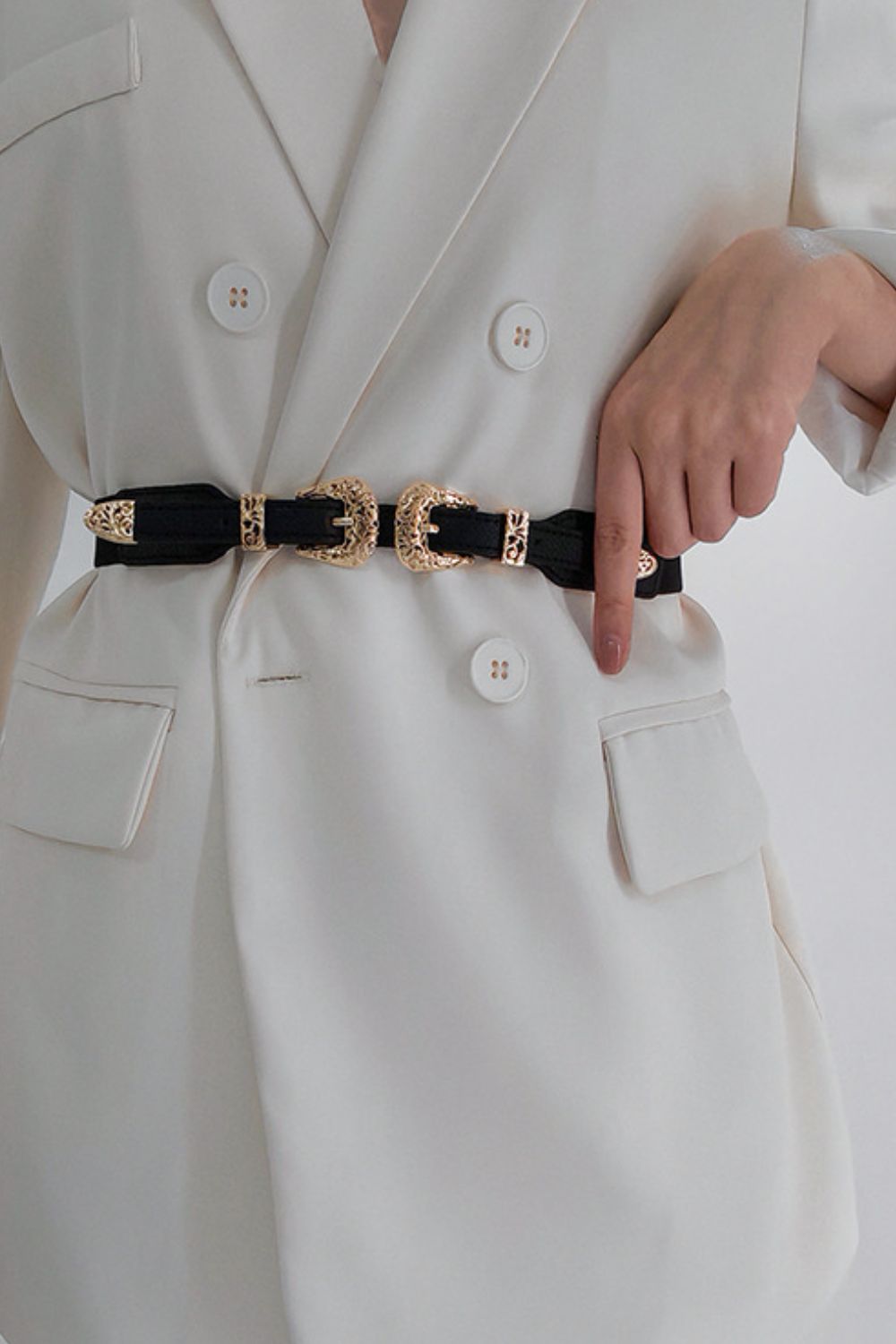 Double Buckle Elastic Belt-Teresa's Fashionista LLC