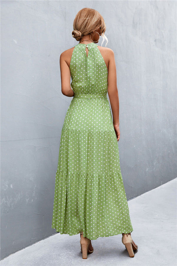 Printed Sleeveless Tie Waist Maxi Dress-Teresa's Fashionista LLC