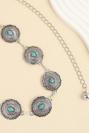 Vintage Turquoise Alloy Belt-Teresa's Fashionista LLC